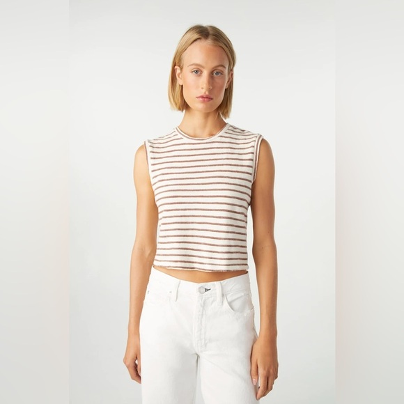 AMO Sleeveless Babe Tee in Bone Size XS - Picture 1 of 7